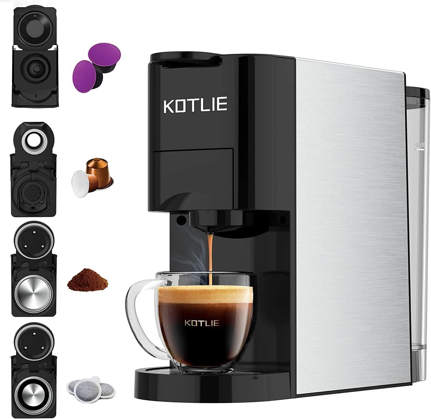 Koffiezetapparaat 4-in-1: Gemalen, ESE & Capsules - Zwart - 34% Korting