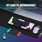 Draadloos AZERTY Gaming Toetsenbord & Muis Combo Zwart/Wit RGB - 58% Korting