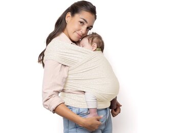 Elastische Babydraagdoek 3-15kg | Serenity Sand Oat Meadow | 29% Korting