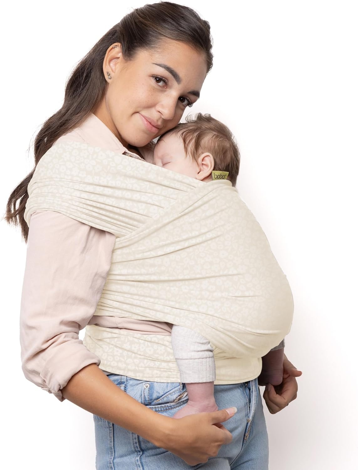 Elastische Babydraagdoek 3-15kg | Serenity Sand Oat Meadow | 29% Korting