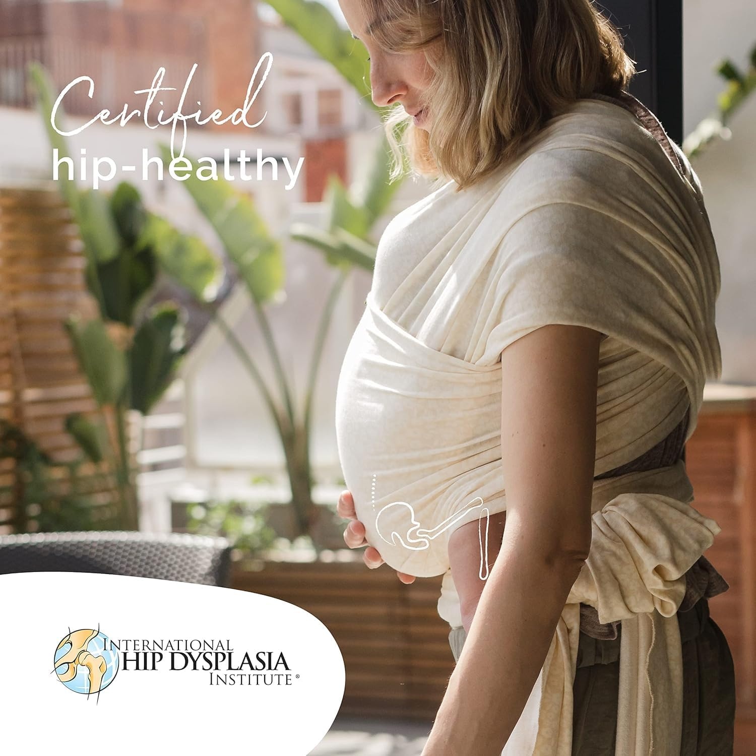 Elastische Babydraagdoek 3-15kg | Serenity Sand Oat Meadow | 29% Korting