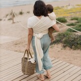 Elastische Babydraagdoek 3-15kg | Serenity Sand Oat Meadow | 29% Korting
