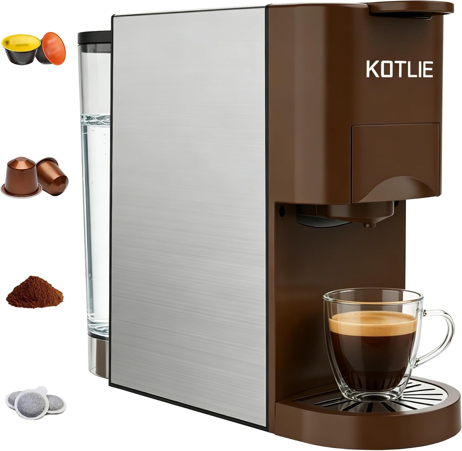 Espressomachine 4-in-1: Nespresso, Dolce Gusto, Gemalen Koffie, Pads (35% Korting)