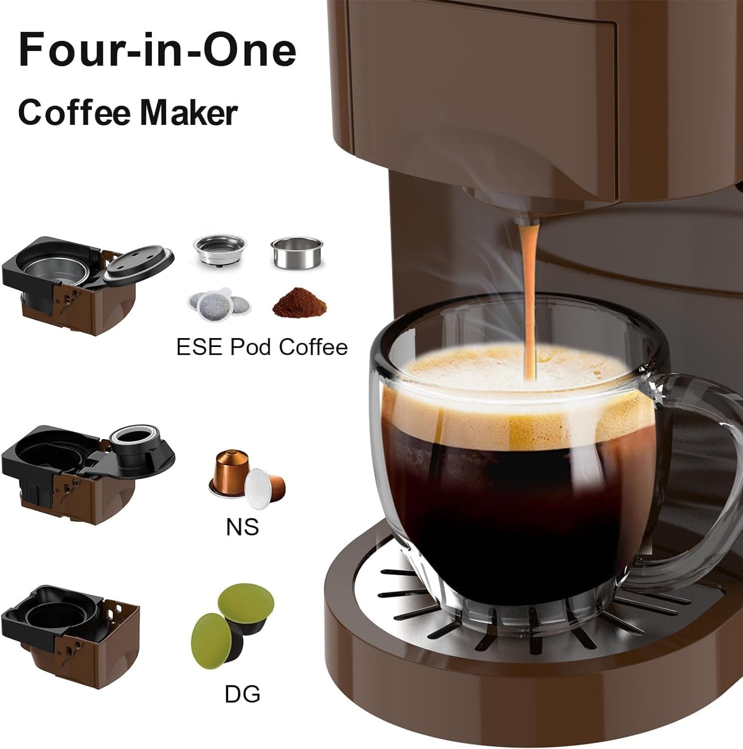 Espressomachine 4-in-1: Nespresso, Dolce Gusto, Gemalen Koffie, Pads (35% Korting)