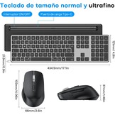 Draadloos Mac Toetsenbord & Muis, QWERTY, Oplaadbaar, Bluetooth 3 Kanalen