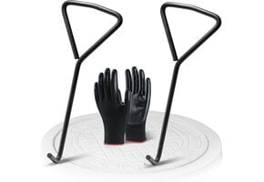 Kanaaldekselhaak Set van 2 - Koolstofstaal Zwart 29cm (73% Korting)