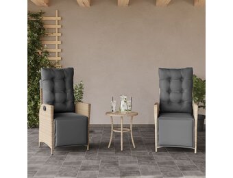 VidaXL Tuinstoelen (2x) Poly Rattan Beige Mix - Verstelbaar met Voetensteun - 35% Korting!