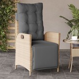 VidaXL Tuinstoelen (2x) Poly Rattan Beige Mix - Verstelbaar met Voetensteun - 35% Korting!