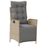 VidaXL Tuinstoelen (2x) Poly Rattan Beige Mix - Verstelbaar met Voetensteun - 35% Korting!