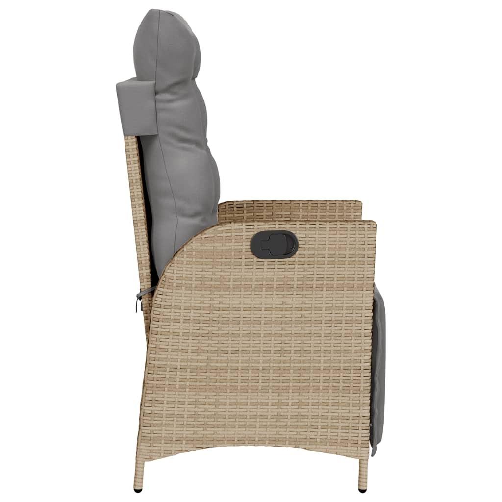 VidaXL Tuinstoelen (2x) Poly Rattan Beige Mix - Verstelbaar met Voetensteun - 35% Korting!