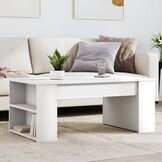 vidaXL Salontafel 102x55x42 cm Wit Bewerkt Hout (33% Korting)