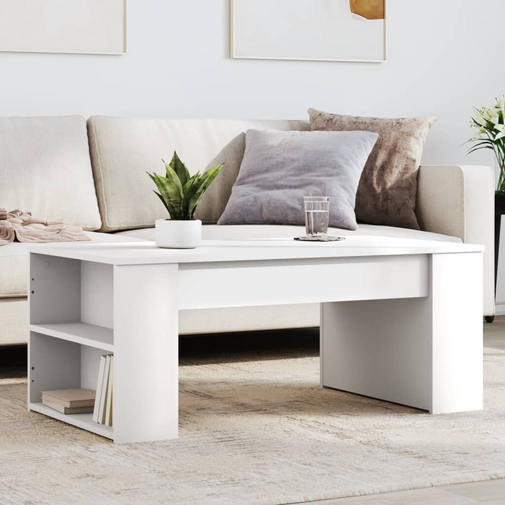 vidaXL Salontafel 102x55x42 cm Wit Bewerkt Hout (33% Korting)