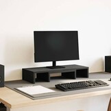 Verstelbare Monitorstandaard Zwart Eiken 60x24x10,5 cm - 39% Korting!