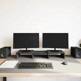 Verstelbare Monitorstandaard Zwart Eiken 60x24x10,5 cm - 39% Korting!
