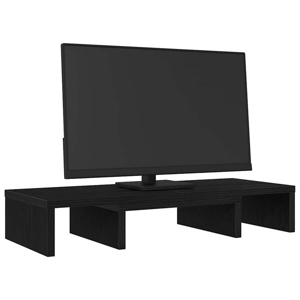 Verstelbare Monitorstandaard Zwart Eiken 60x24x10,5 cm - 39% Korting!