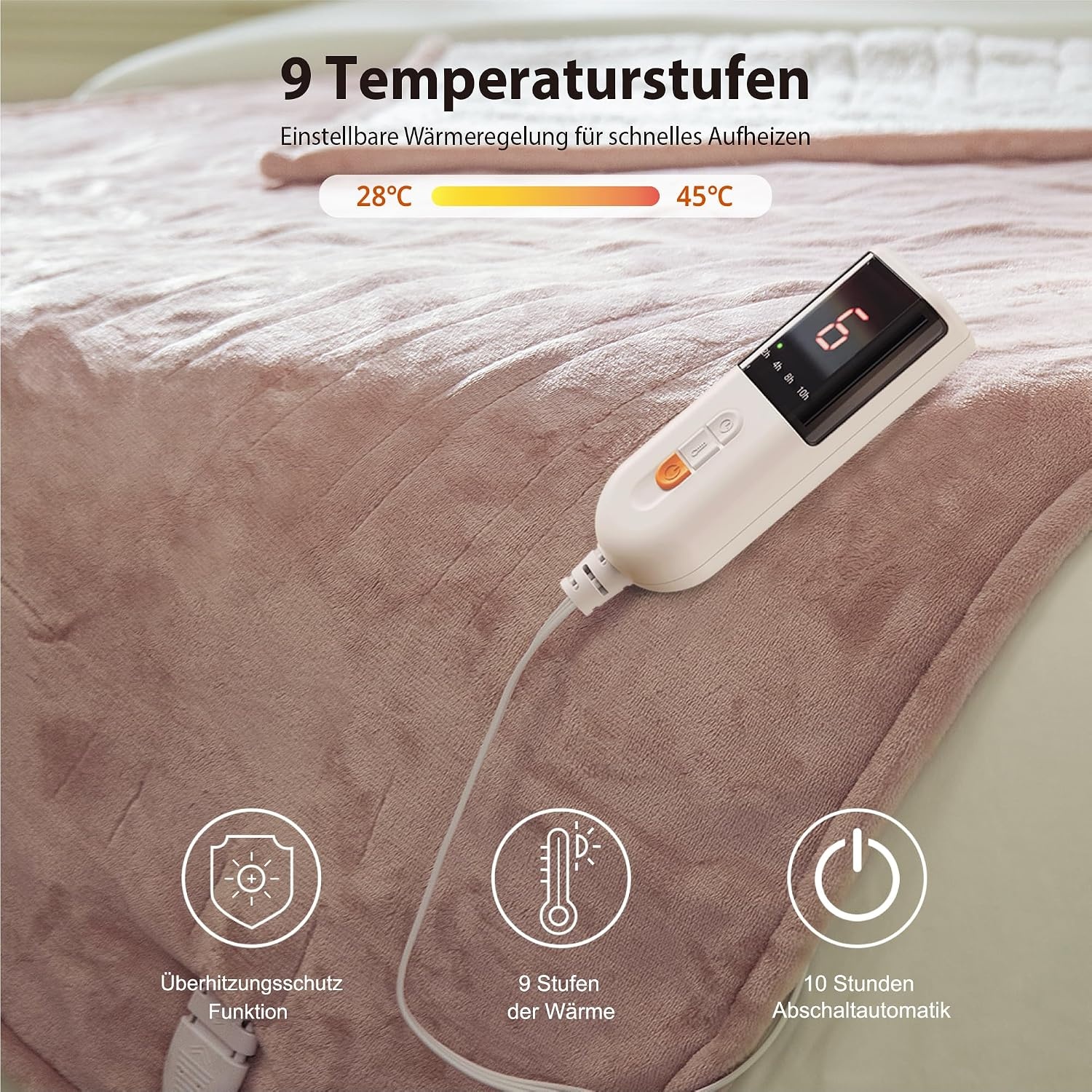 Elektrische warmtedeken GOTCOZY 130x160 cm, 9 standen & timer - 34% korting