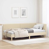 vidaXL Hoekbedframe Crème 90x200 cm - 35% Korting