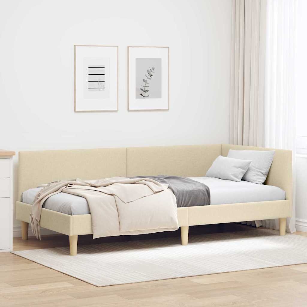 vidaXL Hoekbedframe Crème 90x200 cm - 35% Korting