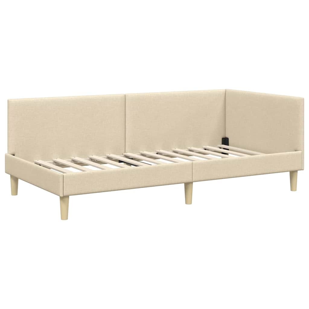 vidaXL Hoekbedframe Crème 90x200 cm - 35% Korting
