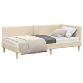 vidaXL Hoekbedframe Crème 90x200 cm - 35% Korting