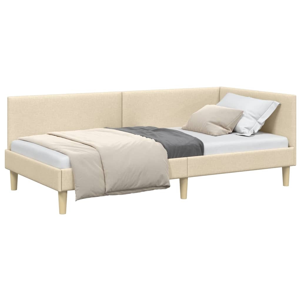 vidaXL Hoekbedframe Crème 90x200 cm - 35% Korting