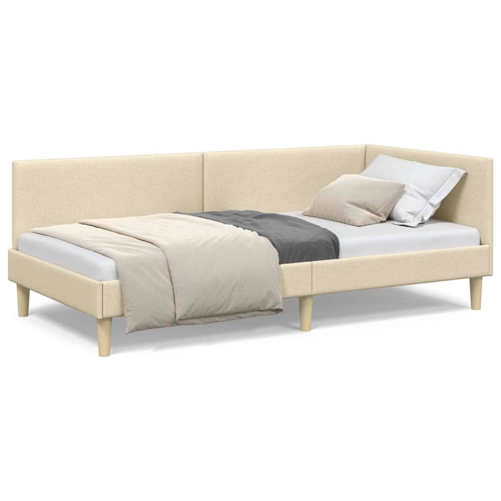 vidaXL Hoekbedframe Crème 90x200 cm - 35% Korting