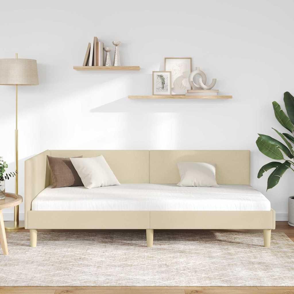 vidaXL Hoekbedframe Crème 90x200 cm - 35% Korting