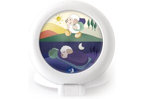 Draagbare Slaaptrainer Wekker Wit met Visuele Weergave & Geluid/Stille Wekfunctie - 50% Korting