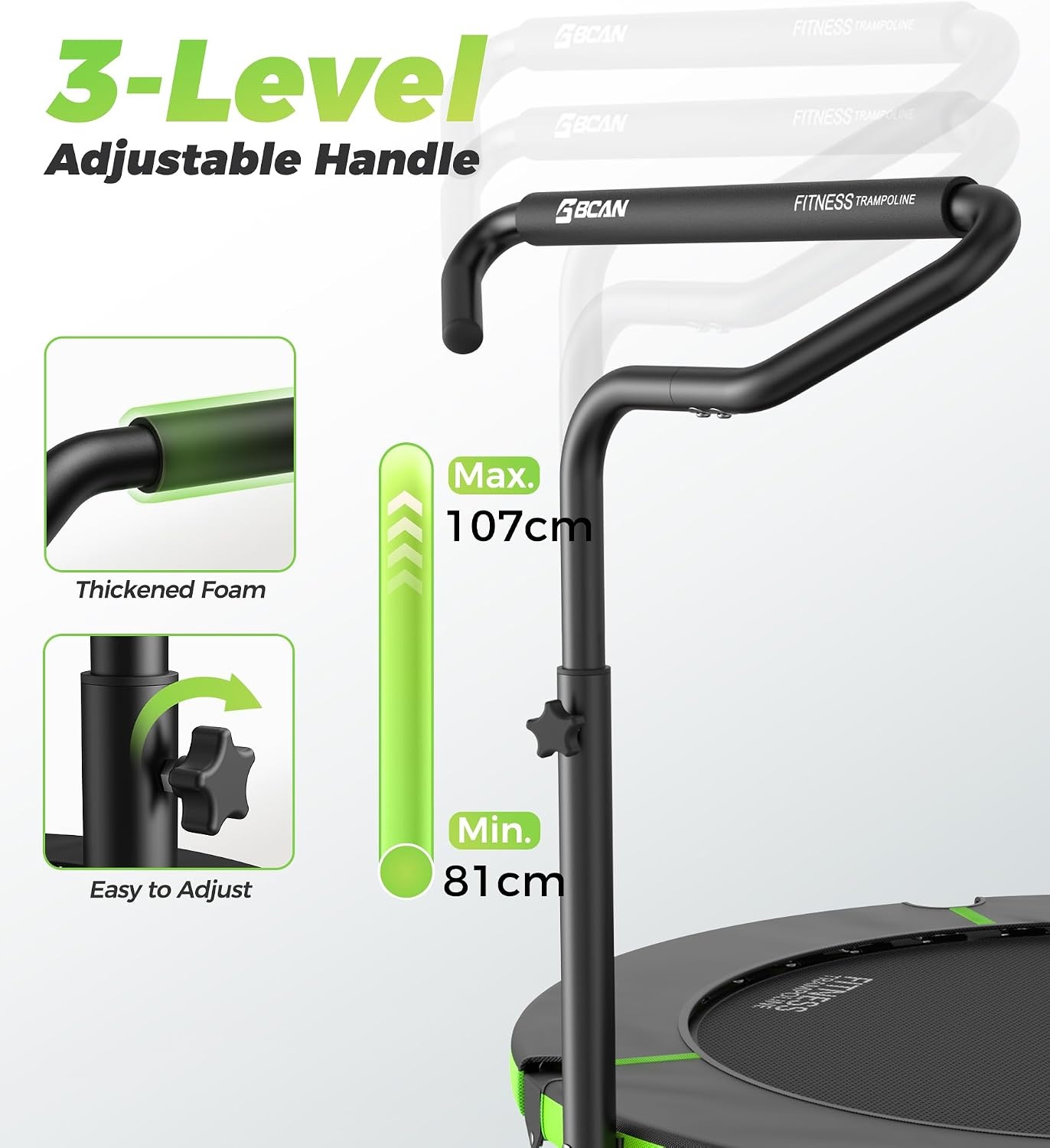 BCAN Minitrampoline 102cm met Handvat - 30% Korting