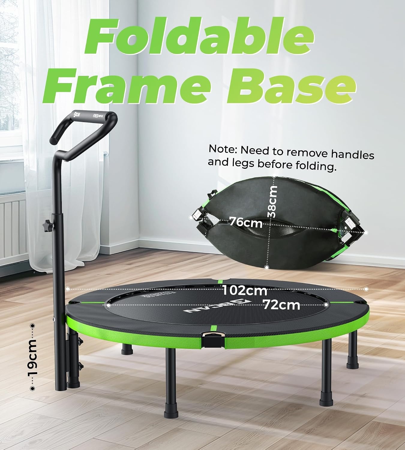 BCAN Minitrampoline 102cm met Handvat - 30% Korting