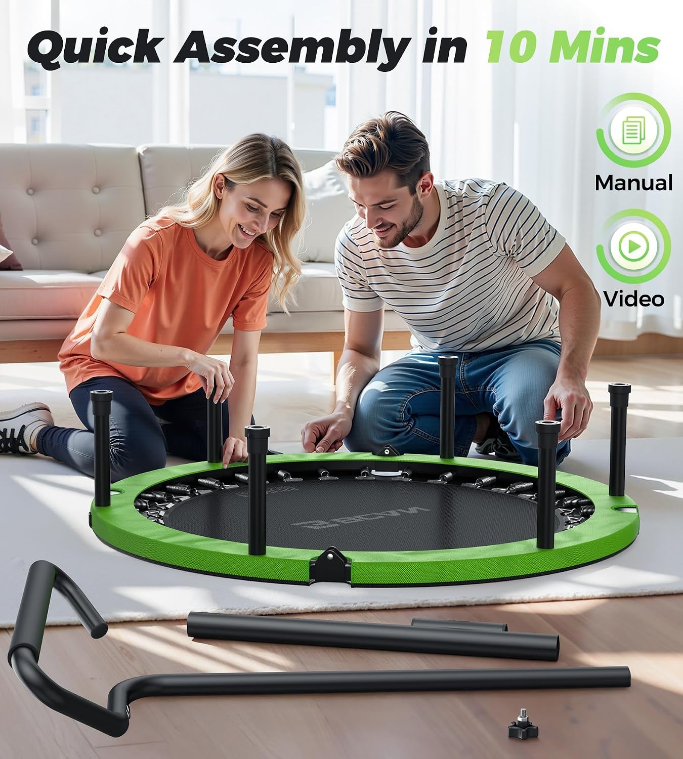BCAN Minitrampoline 102cm met Handvat - 30% Korting