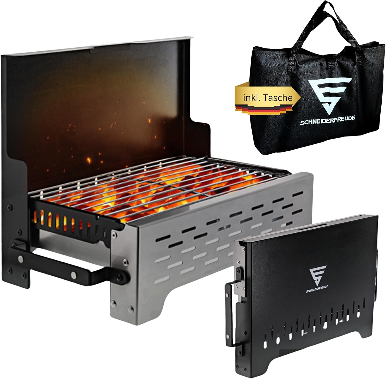 Compacte Inklapbare Camping Barbecue - Zwart - 29% Korting