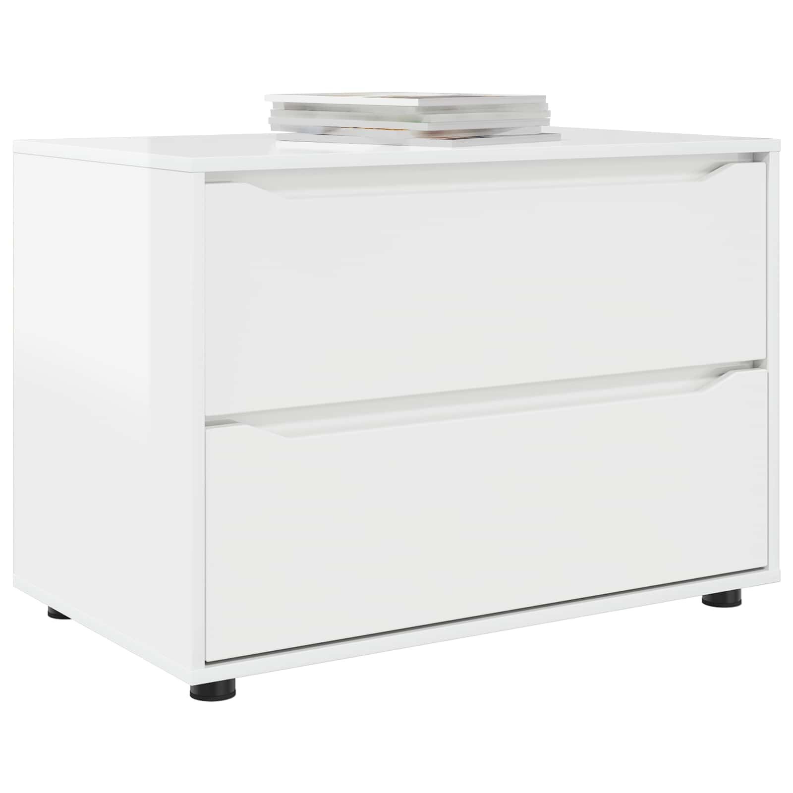Opbergkast Hoogglans Wit 80x48x57 cm Bewerkt Hout - 72% Korting!