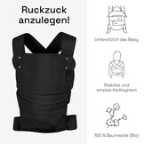 Draagzak Pasgeboren tot 15kg - Zwart XL - 60% Korting