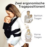 Draagzak Pasgeboren tot 15kg - Zwart XL - 60% Korting