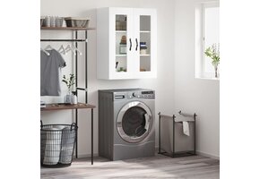 Wandkast Bewerkt Hout Wit 69,5x34x90 cm - 60% Korting