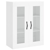 Wandkast Bewerkt Hout Wit 69,5x34x90 cm - 60% Korting