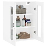 Wandkast Bewerkt Hout Wit 69,5x34x90 cm - 60% Korting