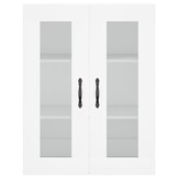 Wandkast Bewerkt Hout Wit 69,5x34x90 cm - 60% Korting