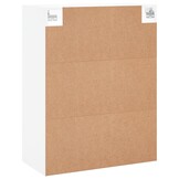 Wandkast Bewerkt Hout Wit 69,5x34x90 cm - 60% Korting