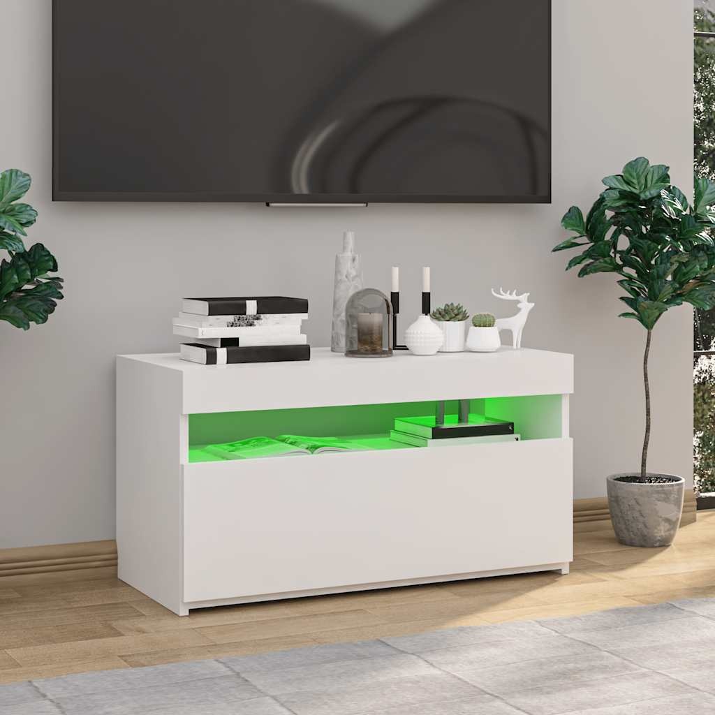 Tv-meubel Wit met LED 75x35x40cm - 34% Korting!