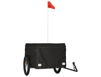 VidaXL Fietstrailer - 45 kg capaciteit, Zwart IJzer