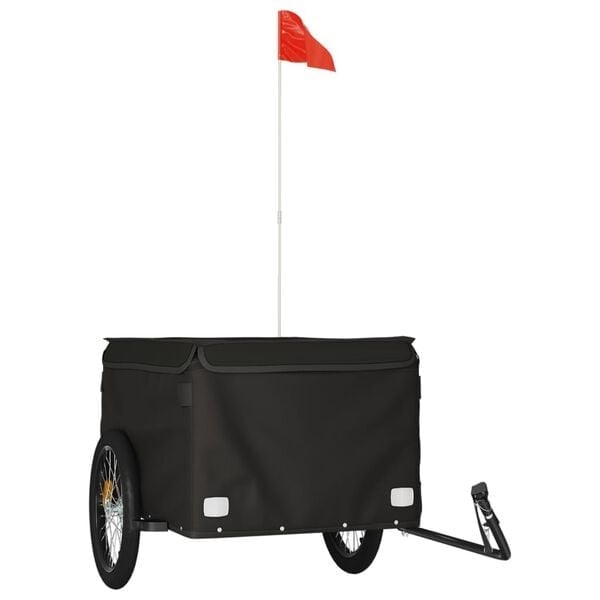 VidaXL Fietstrailer - 45 kg capaciteit, Zwart IJzer