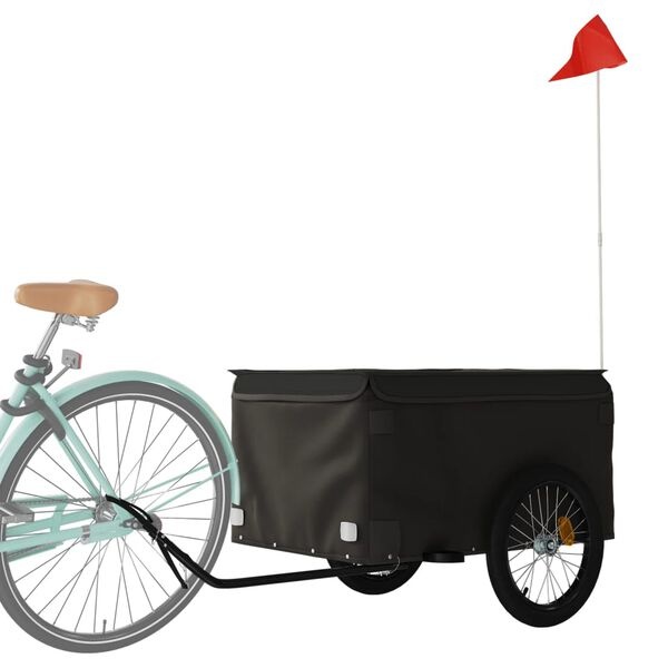 VidaXL Fietstrailer - 45 kg capaciteit, Zwart IJzer