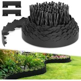 Flexibele Zwarte Tuinrand - Kunststof Golfpatroon - 10m - 32% Korting