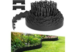 Flexibele Zwarte Tuinrand - Kunststof Golfpatroon - 10m - 32% Korting