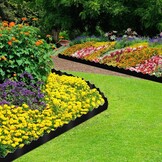 Flexibele Zwarte Tuinrand - Kunststof Golfpatroon - 10m - 32% Korting