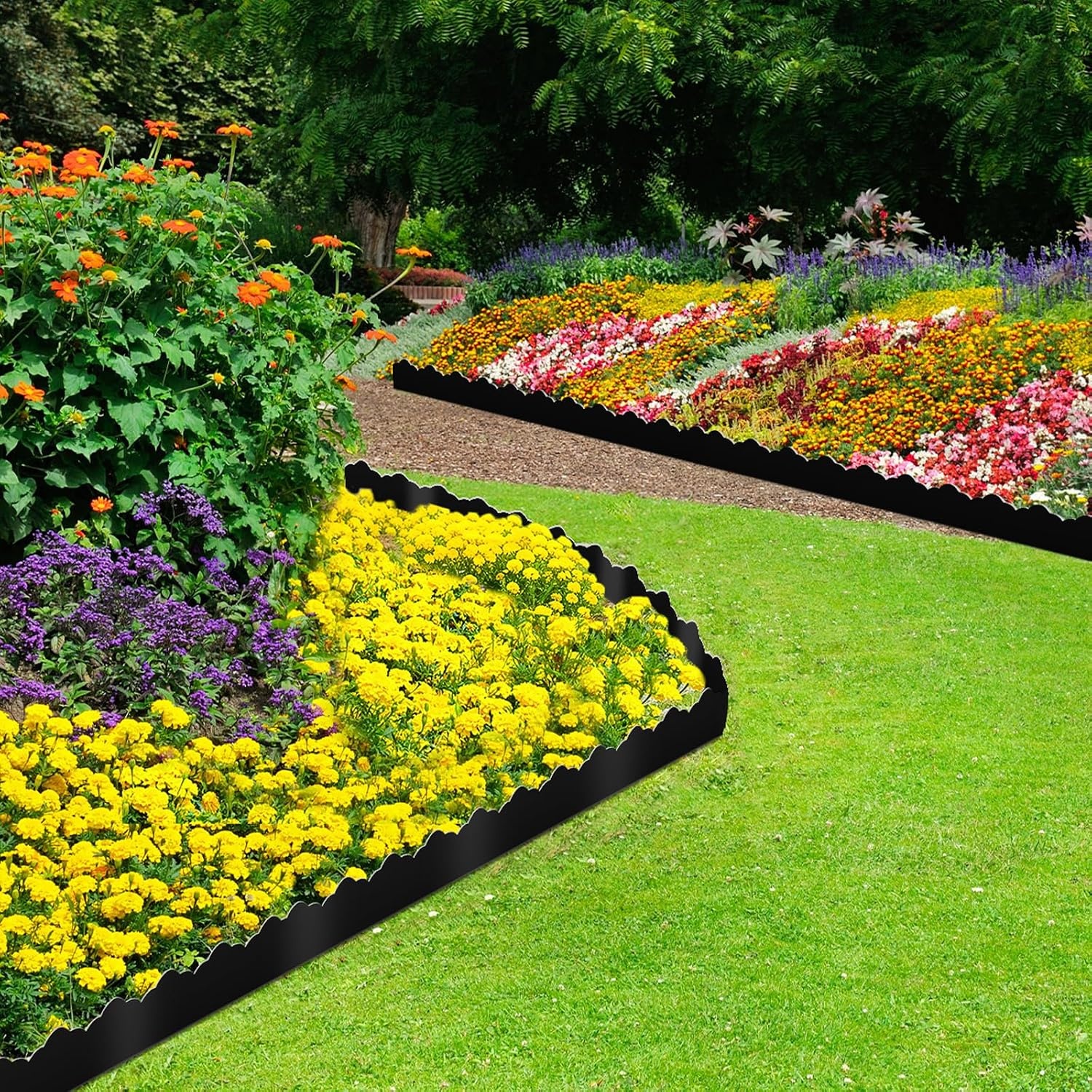 Flexibele Zwarte Tuinrand - Kunststof Golfpatroon - 10m - 32% Korting