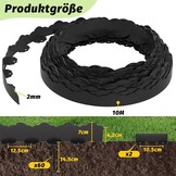 Flexibele Zwarte Tuinrand - Kunststof Golfpatroon - 10m - 32% Korting