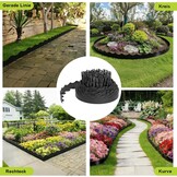 Flexibele Zwarte Tuinrand - Kunststof Golfpatroon - 10m - 32% Korting